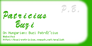 patricius buzi business card